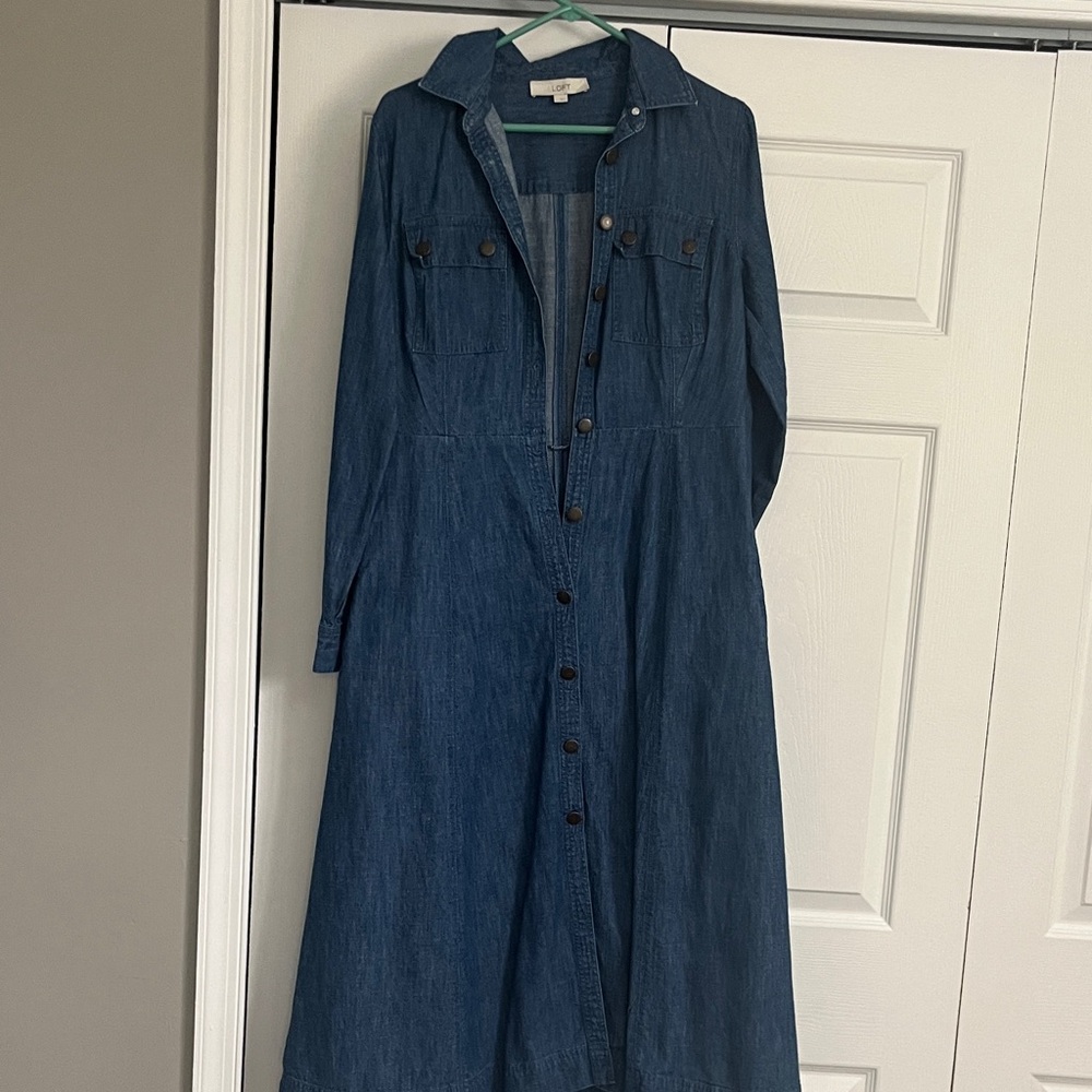 LOFT Long Sleeve Denim Dress